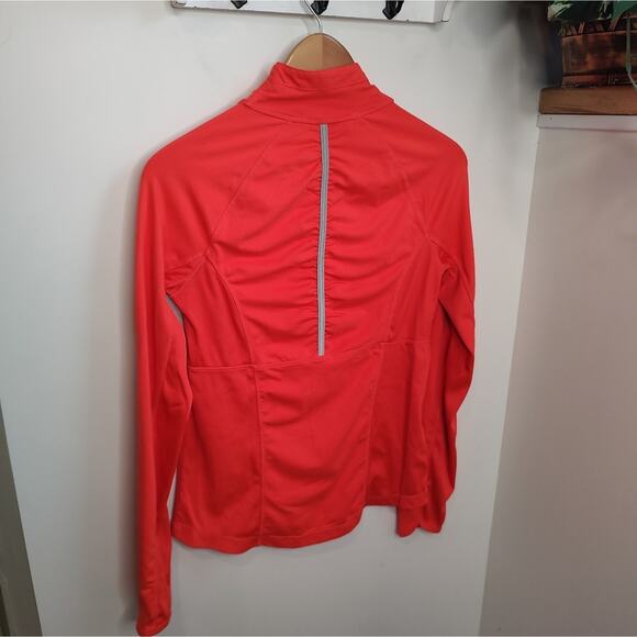 Kyodan Ruched Quarter Zip Reflective Mock Neck Jacket in Orange Size Large - Picture 5 of 8